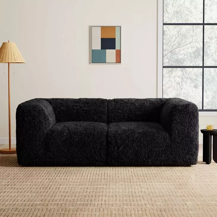 Nappi Black 80" Modular Loveseat