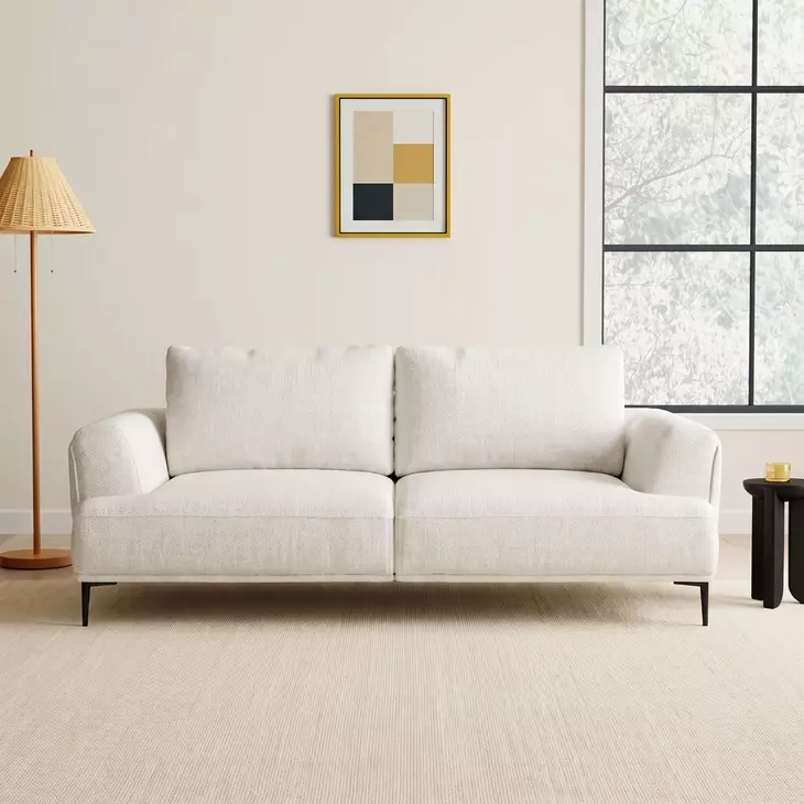 Gladbach Linen White 65" Loveseat