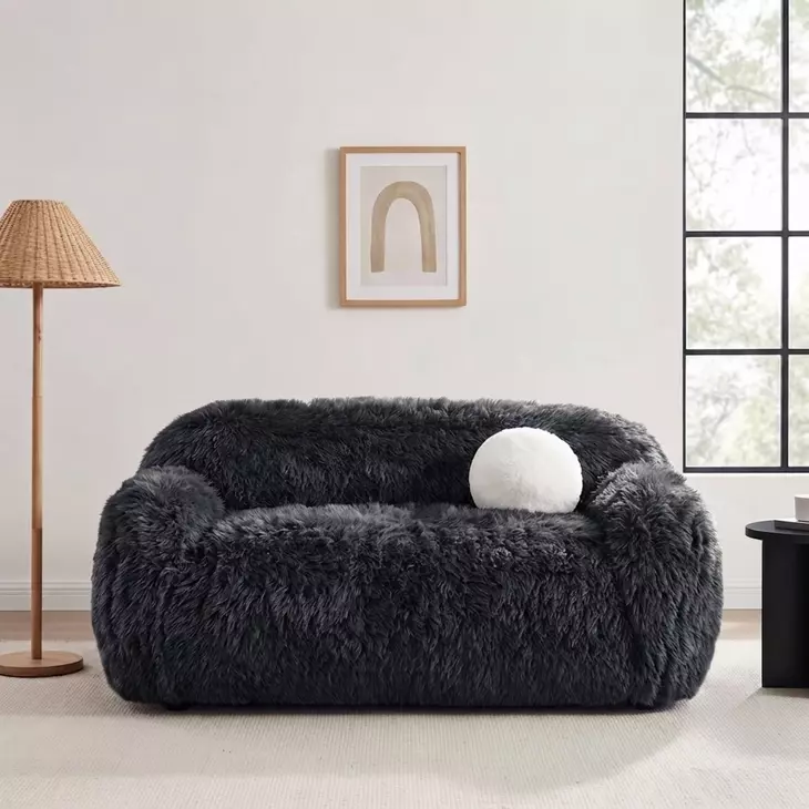 Darwen Dark Gray 67" Loveseat with Pillow