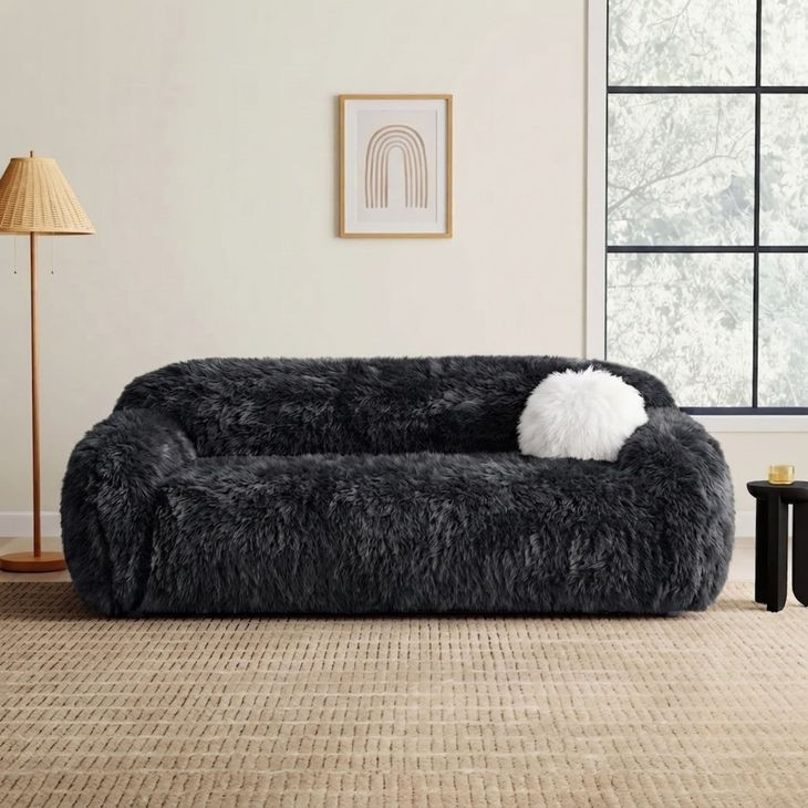 Darwen Dark Gray 84" Sofa with Pillow