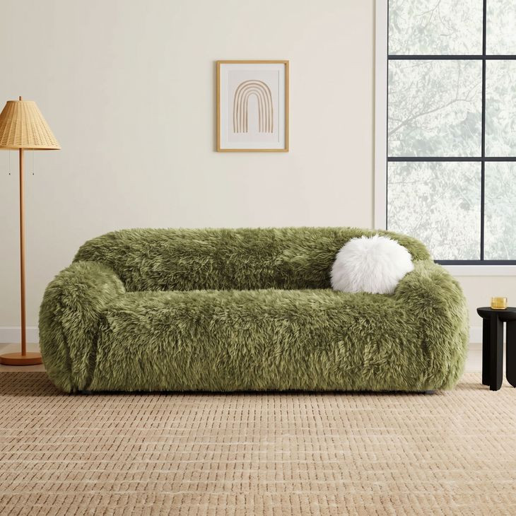 Darwen Green 84" Sofa with Pillow