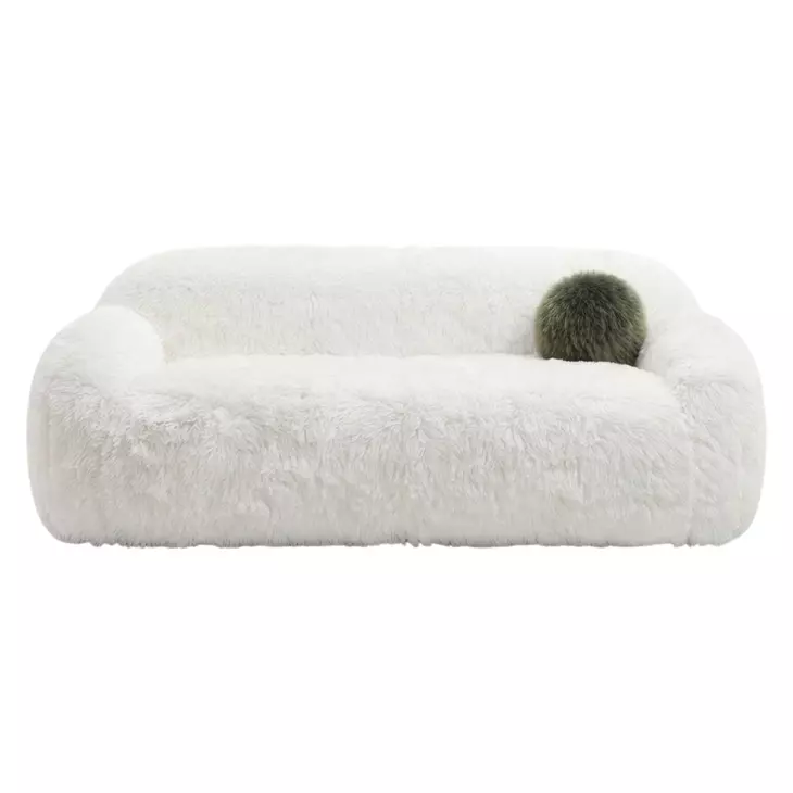 Darwen White 84" Sofa with Pillow