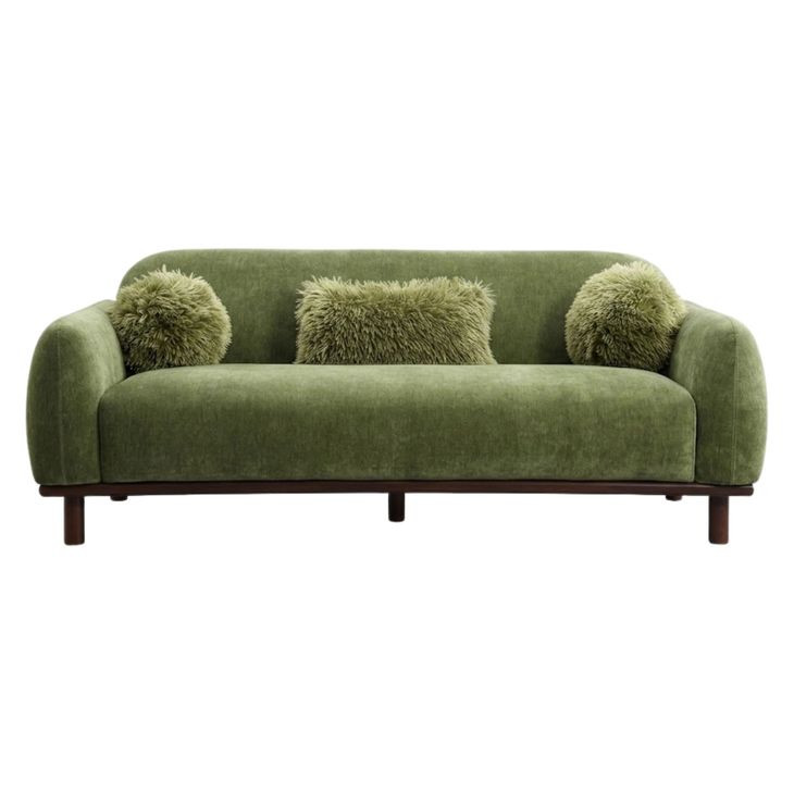 Mellone Olive Green 84" Sofa with Pillows