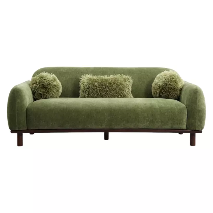 Mellone Olive Green 84" Sofa with Pillows