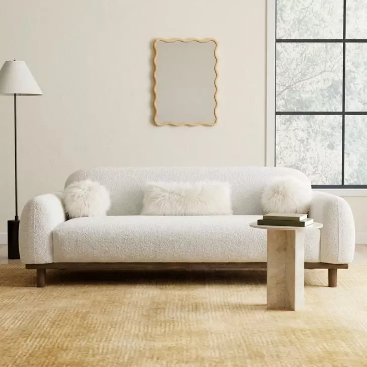 Mellone Oat 84" Sofa with Pillows
