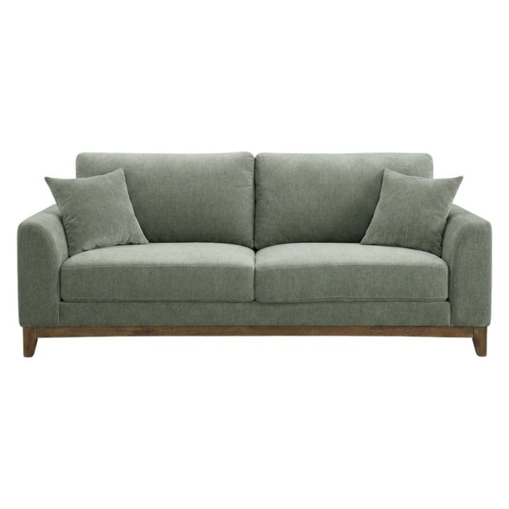 Watton Olive Green 84" Sofa with Pillows
