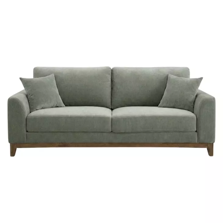 Watton Olive Green 84" Sofa with Pillows