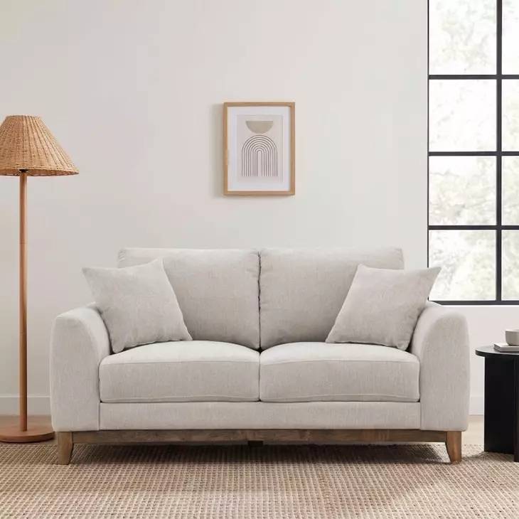 Watton Light Gray 65" Loveseat with Pillows