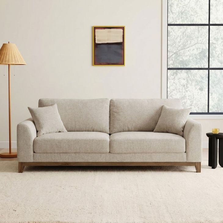 Watton Light Gray 84" Sofa with Pillows