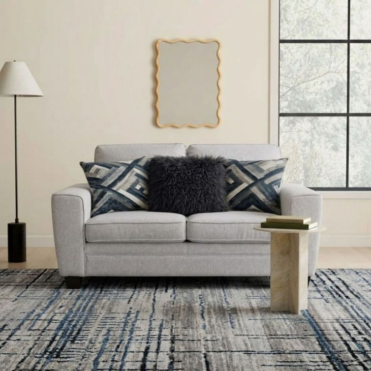 Enea Light Gray 64" Loveseat with Pillows