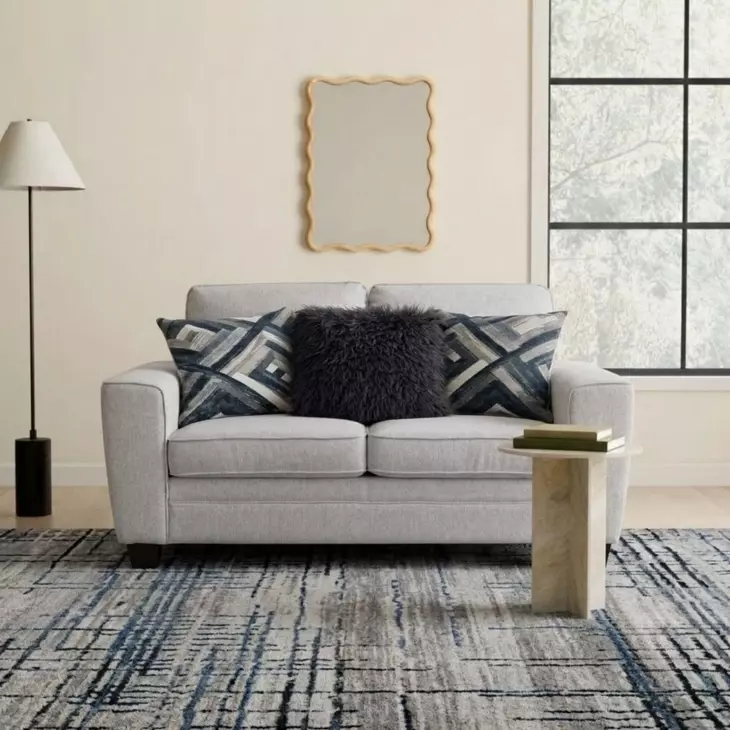 Enea Light Gray 64" Loveseat with Pillows