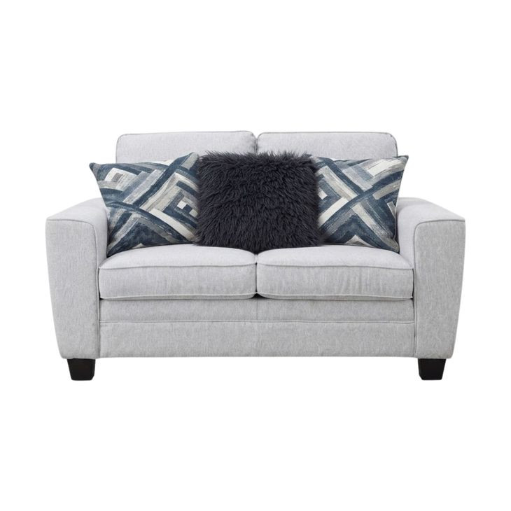 Enea Light Gray 64" Loveseat with Pillows