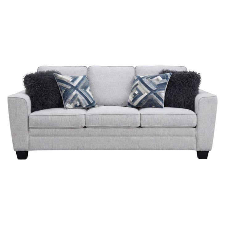 Enea Light Gray 84" Sofa with Pillows
