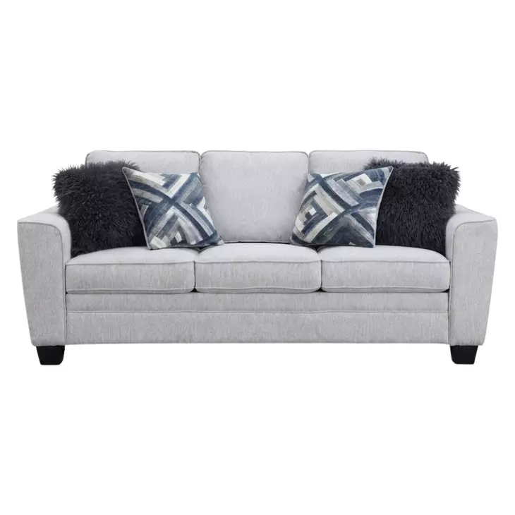 Enea Light Gray 84" Sofa with Pillows