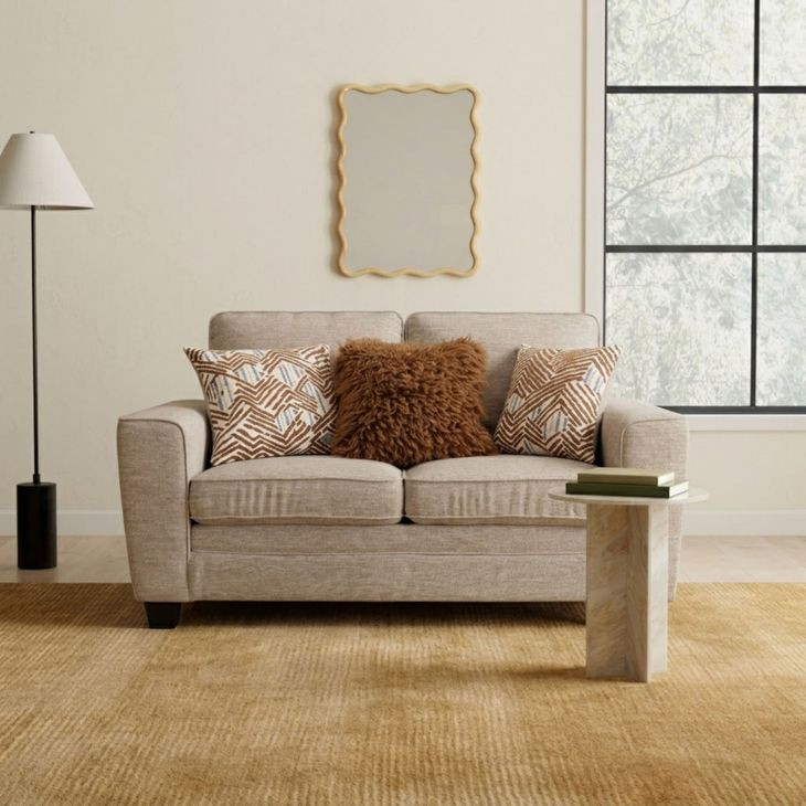 Enea Taupe 64" Loveseat with Pillows