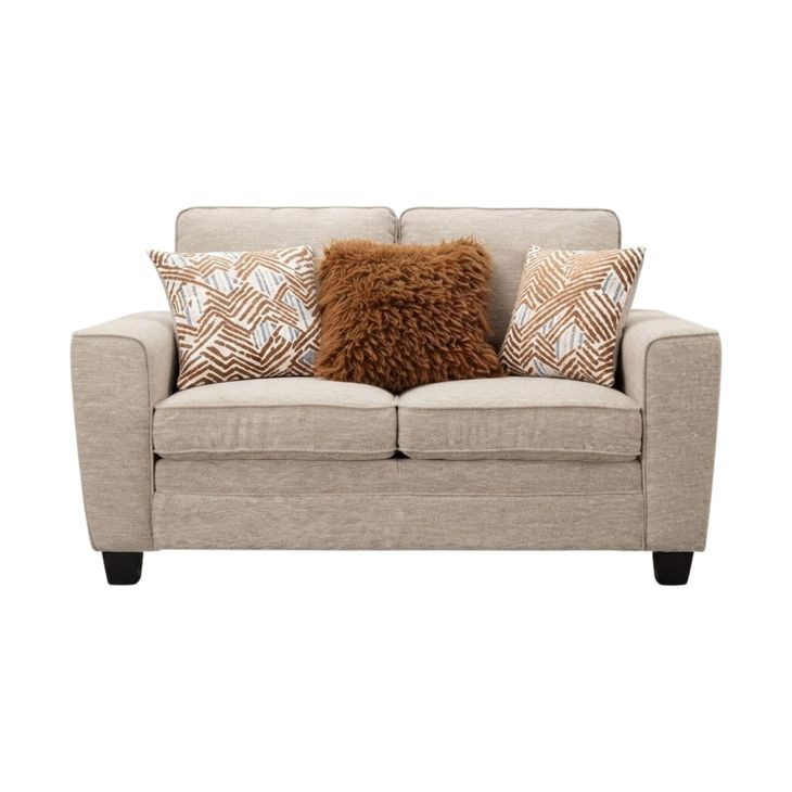 Enea Taupe 64" Loveseat with Pillows