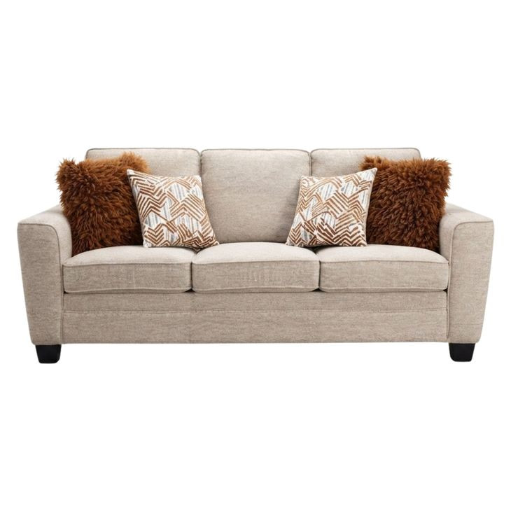 Enea Taupe 84" Sofa with Pillows