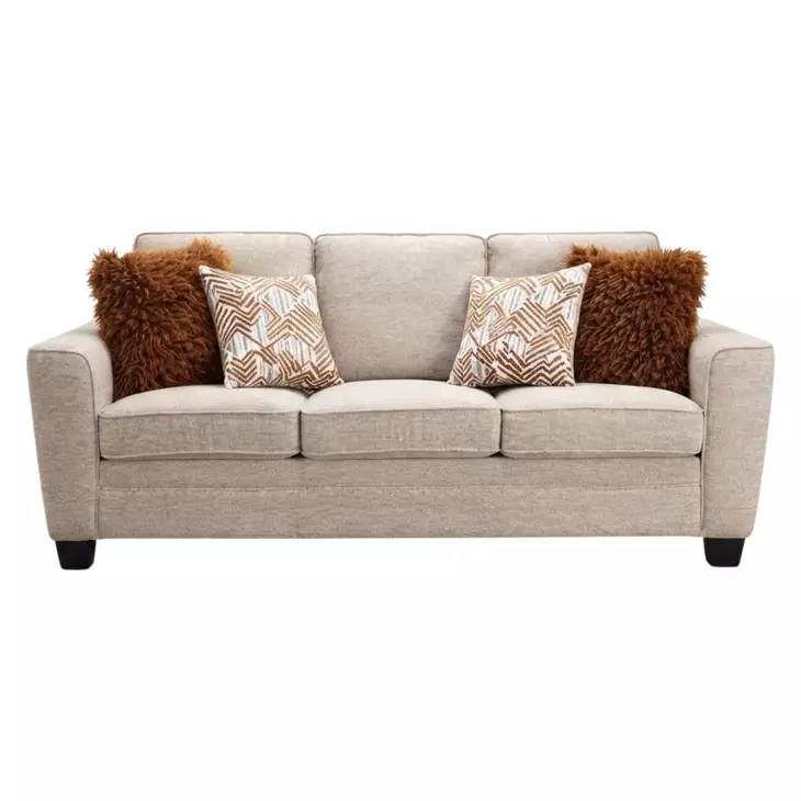 Enea Taupe 84" Sofa with Pillows