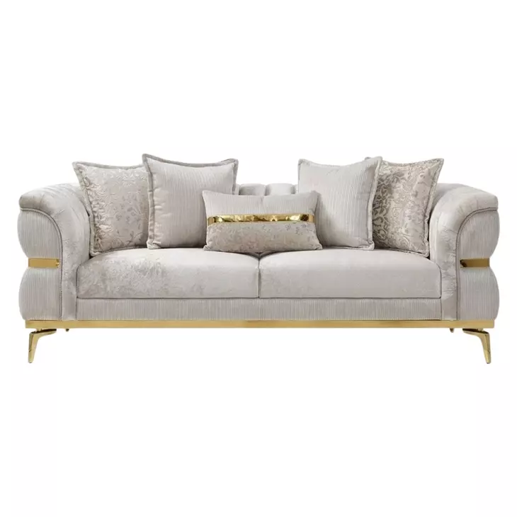 Charlevoix Beige 89" Sofa with Pillows