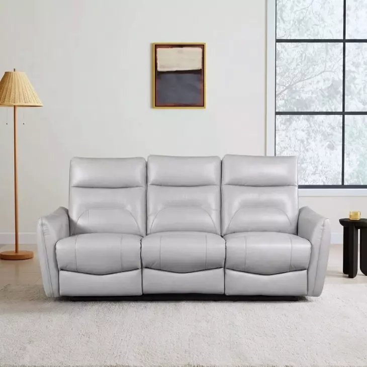 Terentius Taupe 86" Power Reclining Sofa with Storage