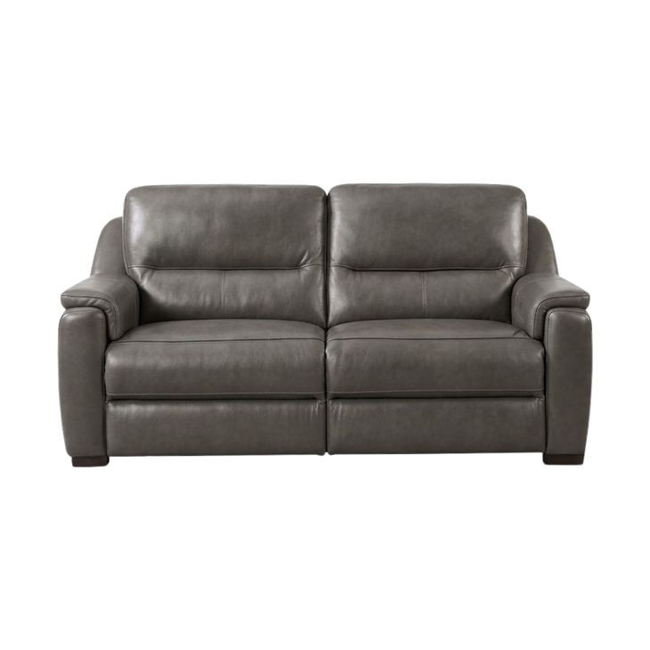 Altamura Gray Leather Power Reclining Loveseat