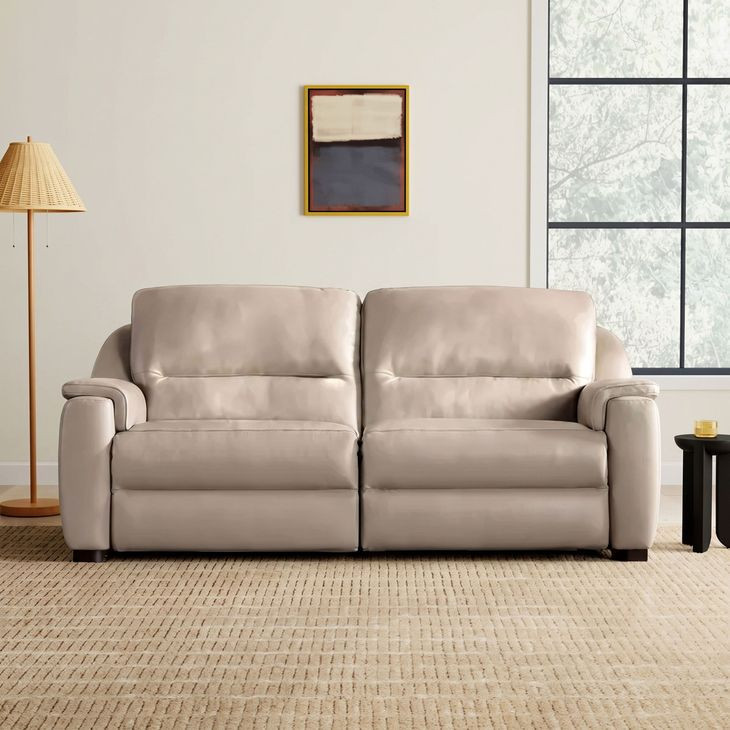 Altamura Taupe Leather Power Reclining Loveseat