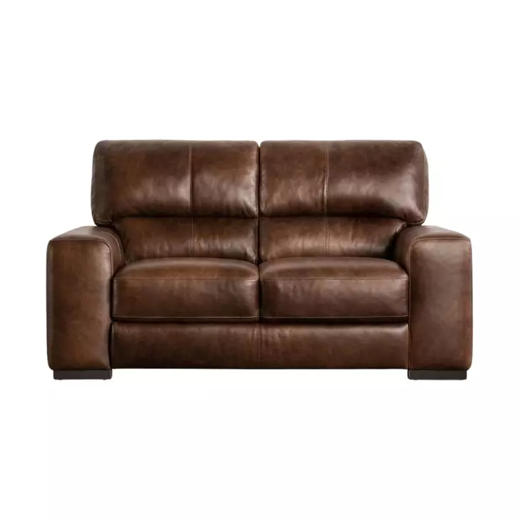 Marsicano Cognac Leather 70" Loveseat