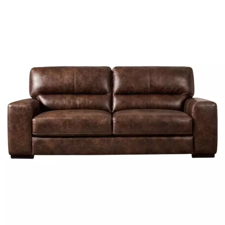 Marsicano Cognac Leather 86" Sofa