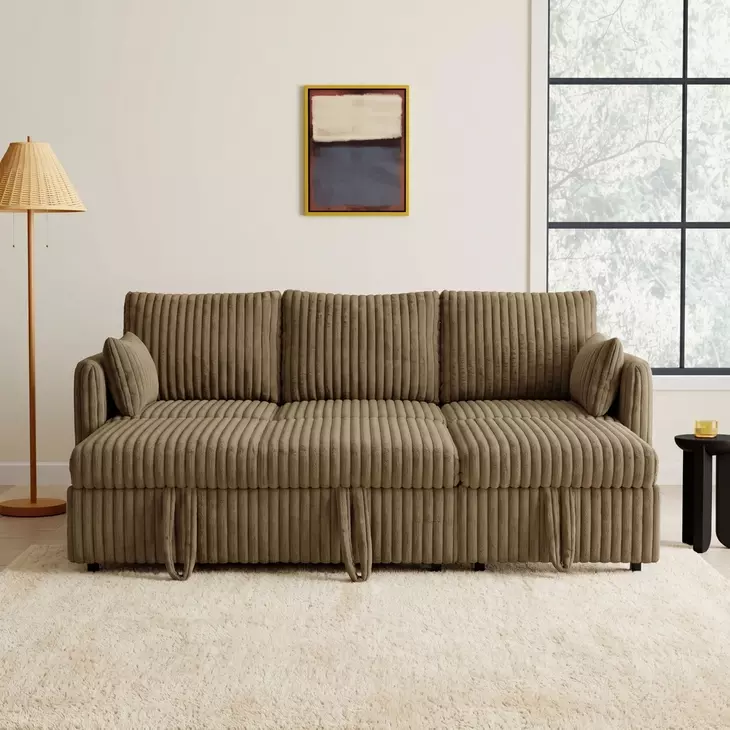Denholme Brown Sleeper Sofa with Pull Out and USB Charging