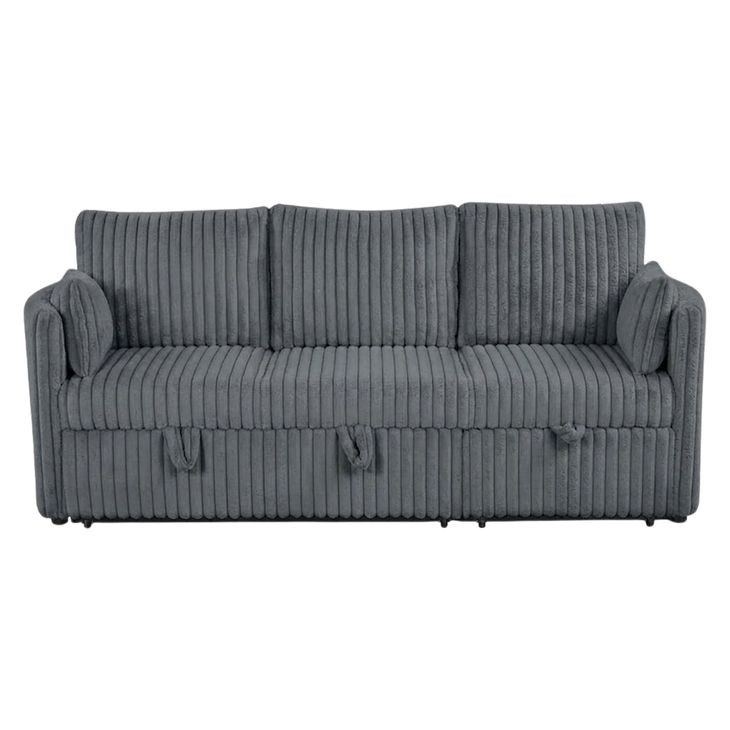 Denholme Dark Gray Sleeper Sofa with Pull Out and USB Charging