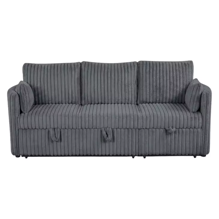 Denholme Dark Gray Sleeper Sofa with Pull Out and USB Charging