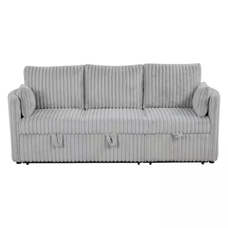 Denholme Gray Sleeper Sofa with Pull Out and USB Charging