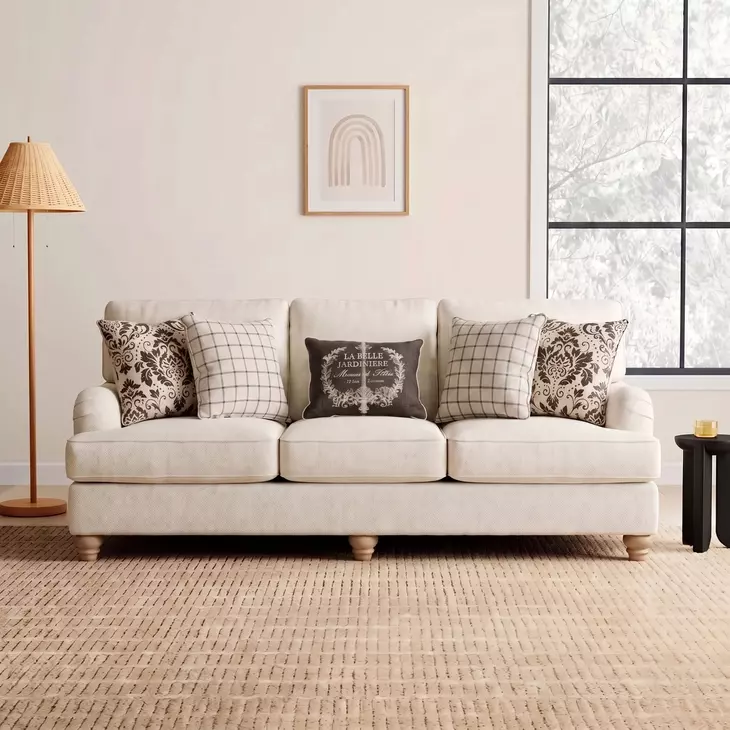 Mossley Ivory 93" Performance Fabric Sofa