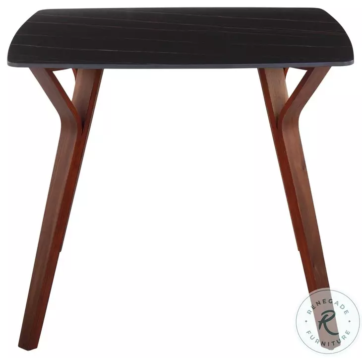 Folia Black Textured Marble And Walnut Wood Dinette Table