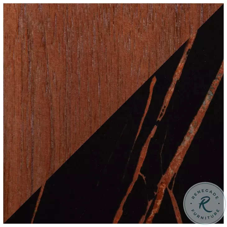 Folia Black Textured Marble And Walnut Wood Dinette Table