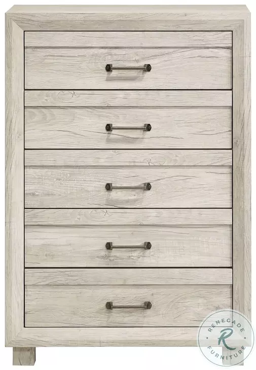 Tarrant White 5 Drawer Chest