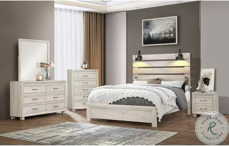Tarrant White Queen Panel Bed