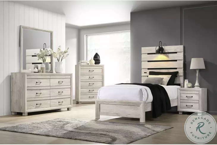 Tarrant White Youth Panel Bedroom Set