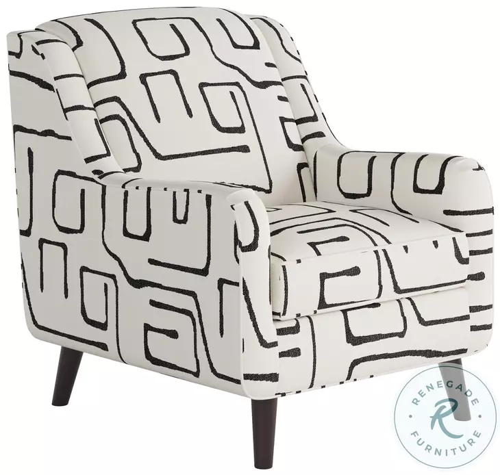 Fossil Ebony Sloped Arms Accent Chair