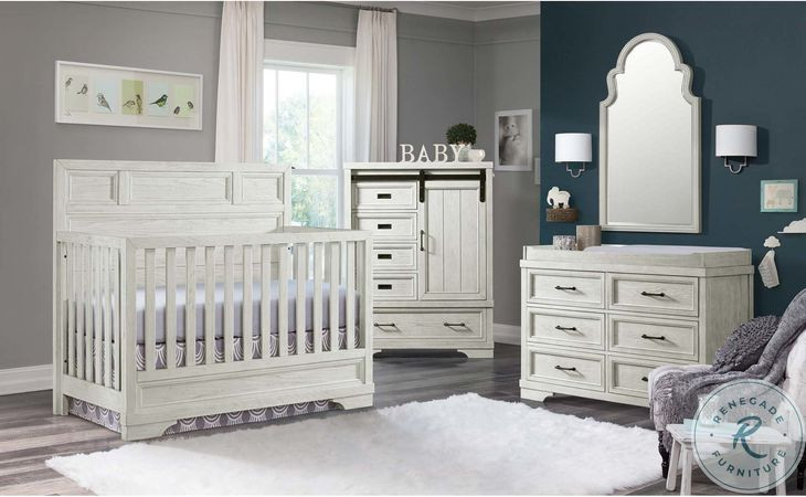 Foundry White Dove Flat Top Convertible Standard Crib