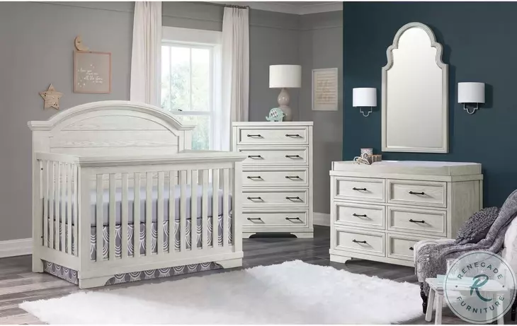 Foundry White Dove Arch Top Convertible Standard Crib