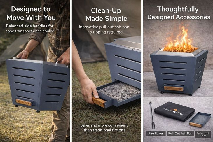 Terra Slate Gray Outdoor Smokeless Fire Pit