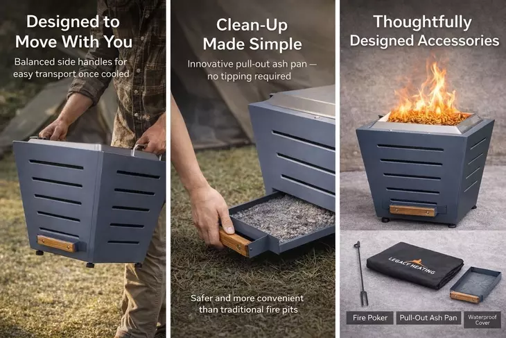 Terra Slate Gray Outdoor Smokeless Fire Pit