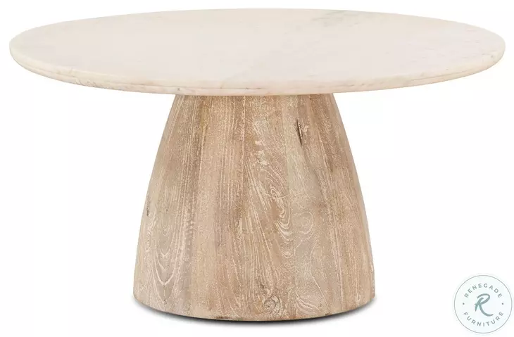 WTW MANGO WOOD ROUND TABLE ダブルティー テーブル Palm Desert White Marble And Mango Wood Coffee Table From