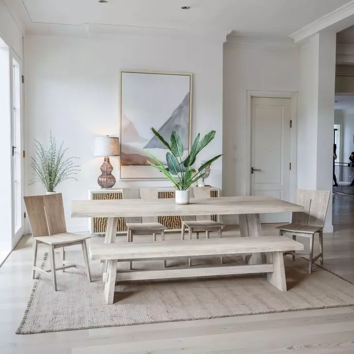 Acadia Oat 79" Dining Bench