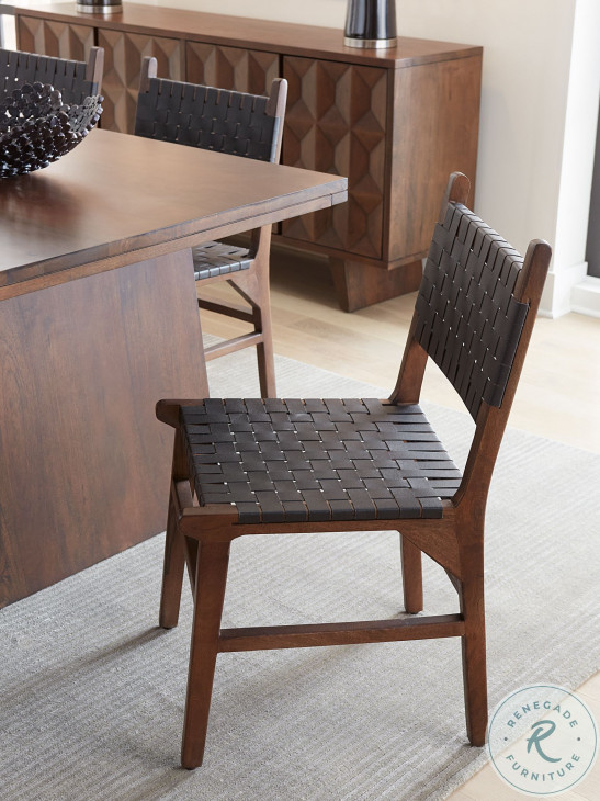 Lisbon Black Woven Leather Dining Chair From World Interiors | Coleman ...