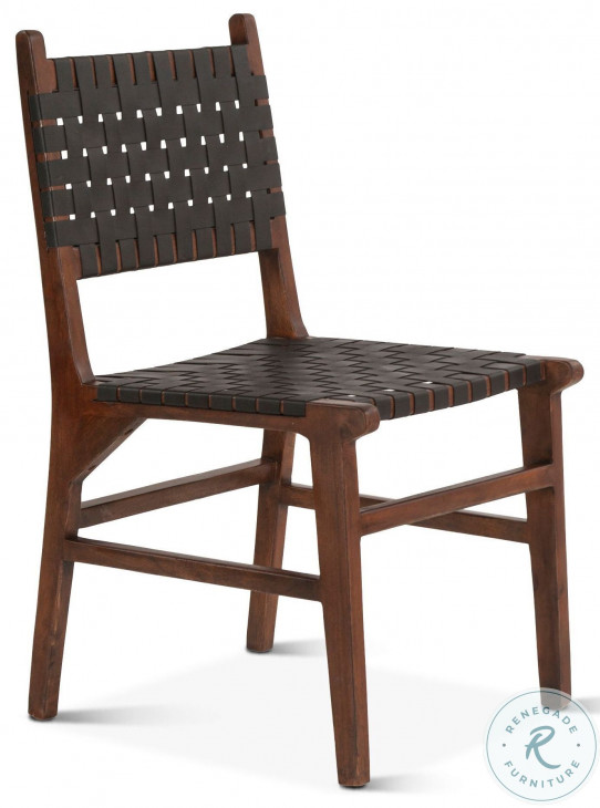 Lisbon Black Woven Leather Dining Chair From World Interiors | Coleman ...