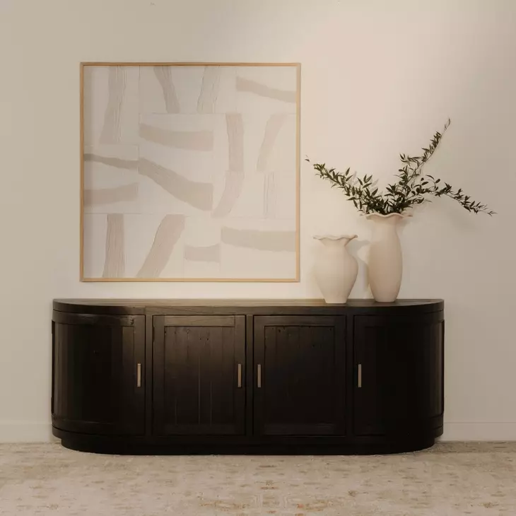 Nicola Black 4 Door Media Cabinet