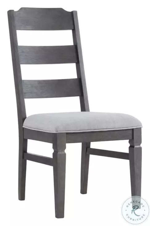 Foundry Brushed Pewter Ladderback Side Chair Set of 2