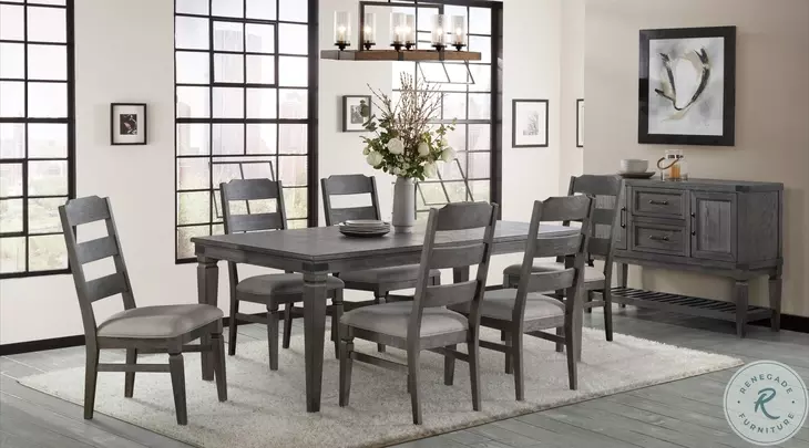 Foundry Brushed Pewter Rectangular Dining Table